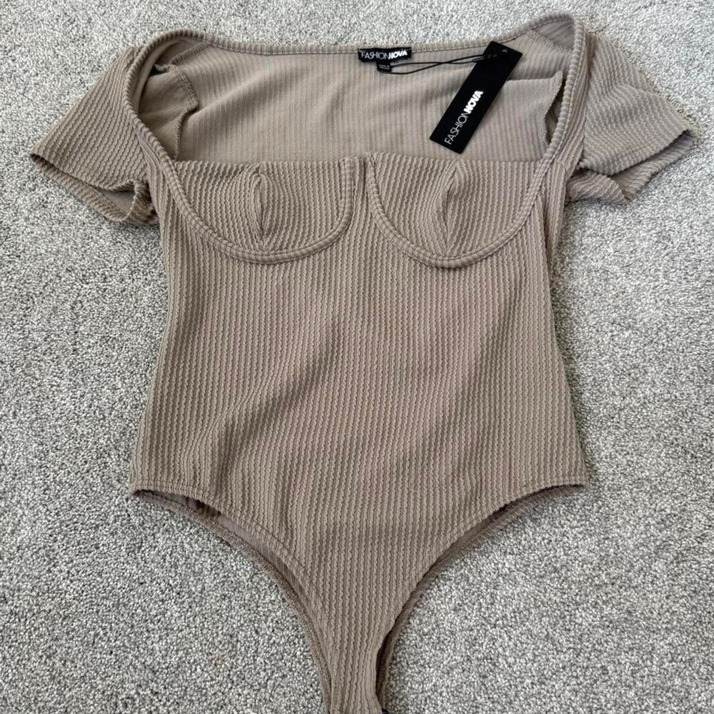 Fashion-nova Women's Tan and Brown Bodysuit